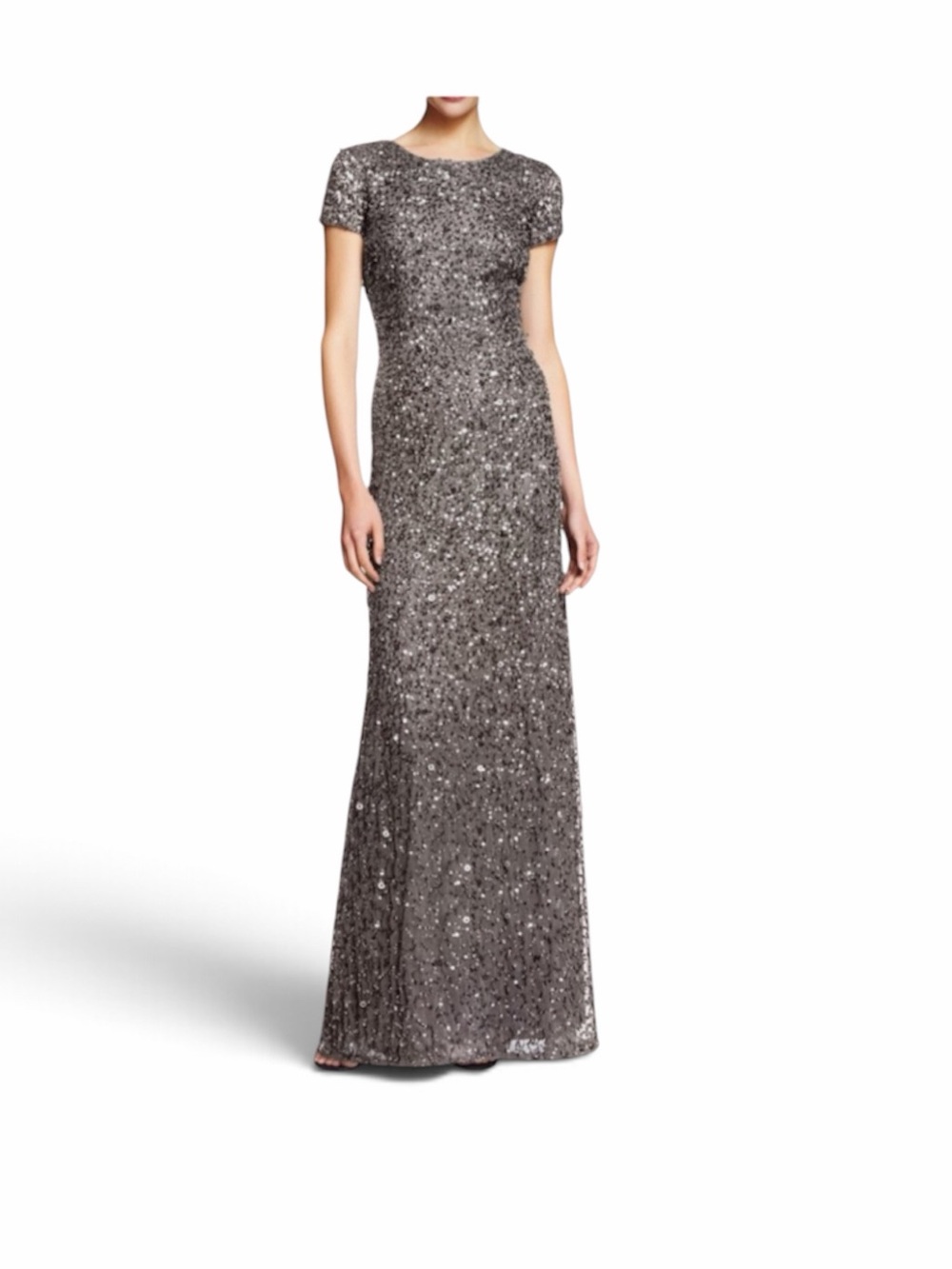 ADRIANNA PAPELL
Vivianne Scoop Back Gown in Lead